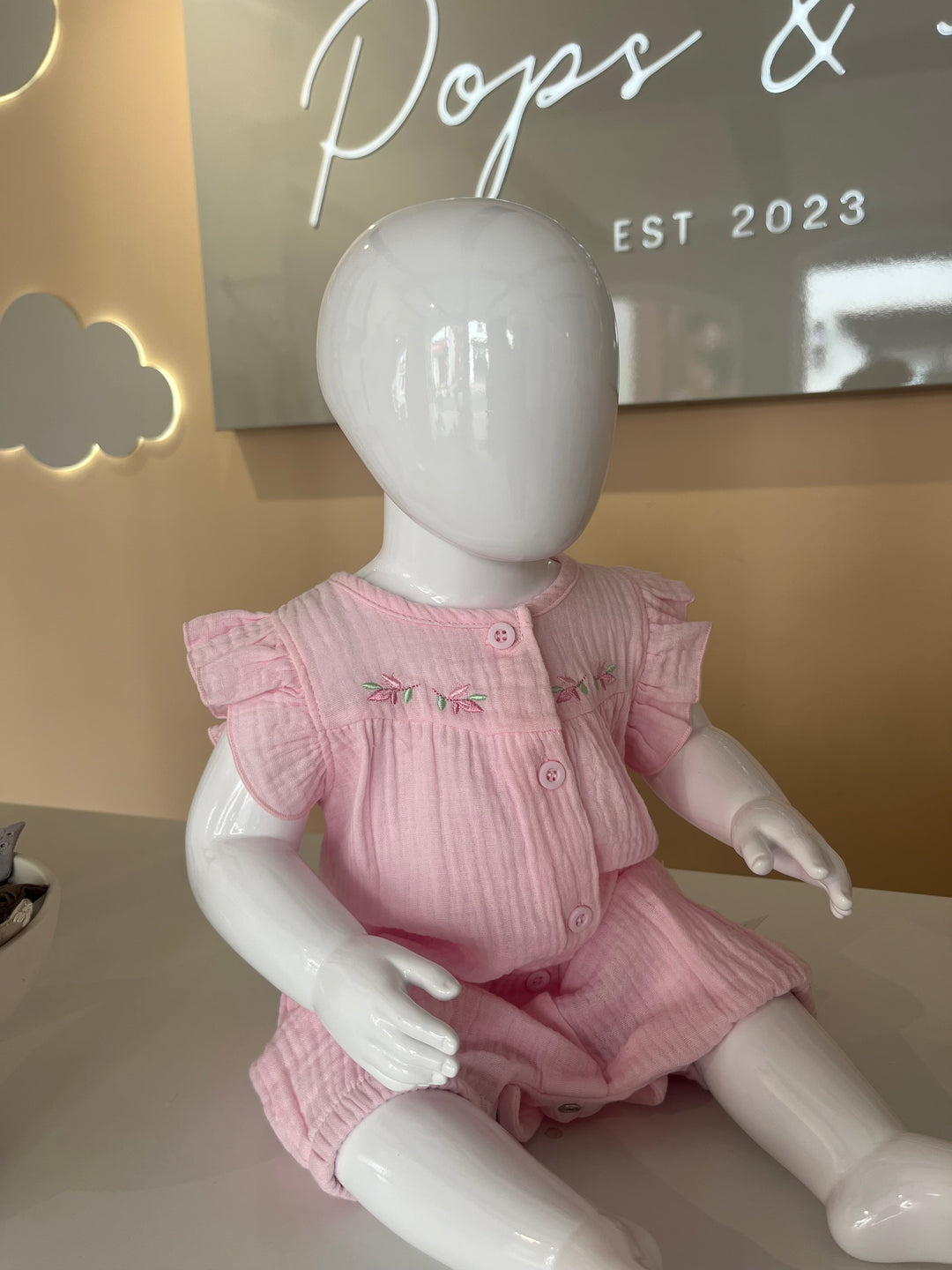 Baby Girls Romper with Embroidery