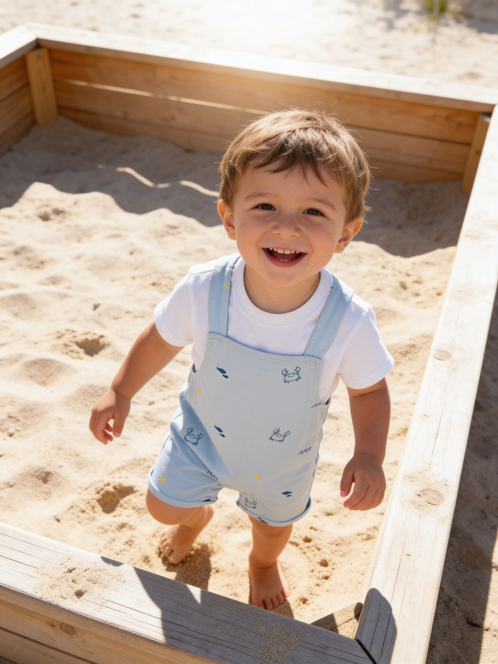 Boys Seaside Dungaree Set