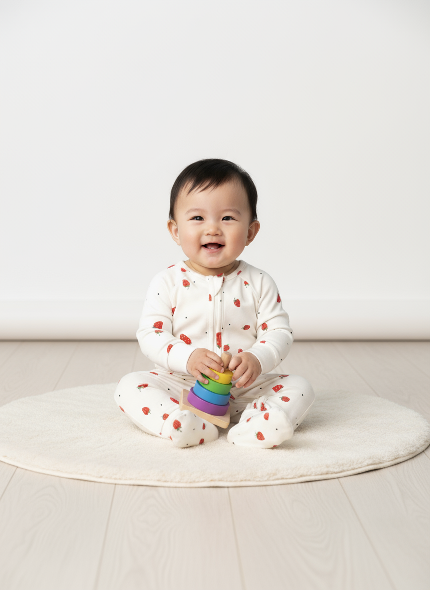 Strawberry Double Zip Romper