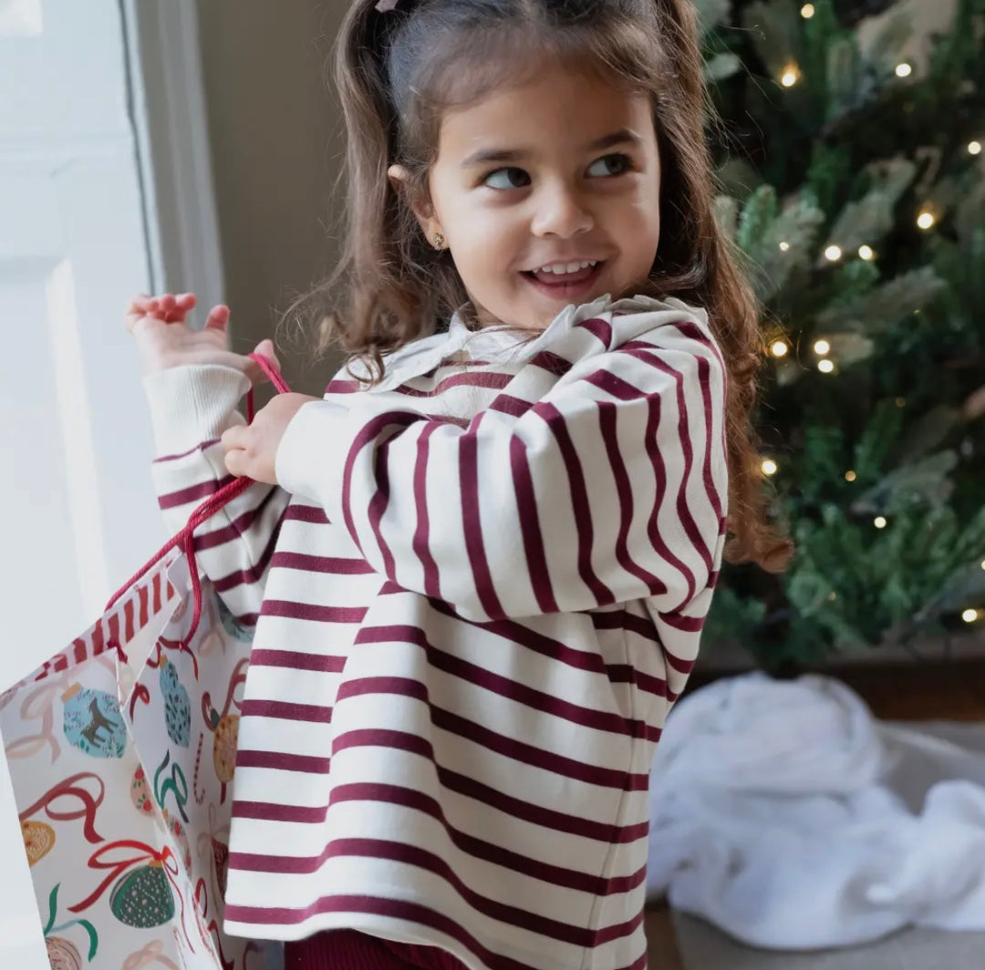 Maroon Stripe Sweatshirt