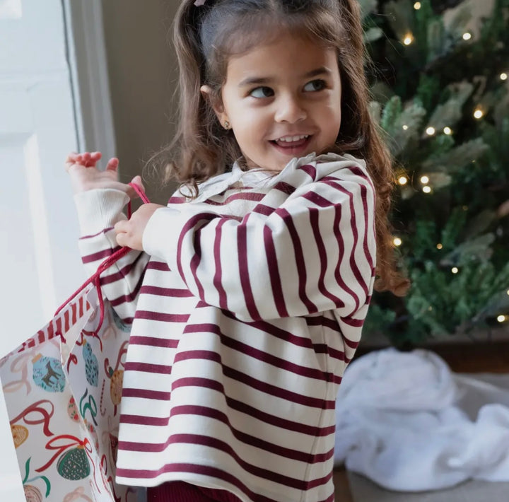 Maroon Stripe Sweatshirt