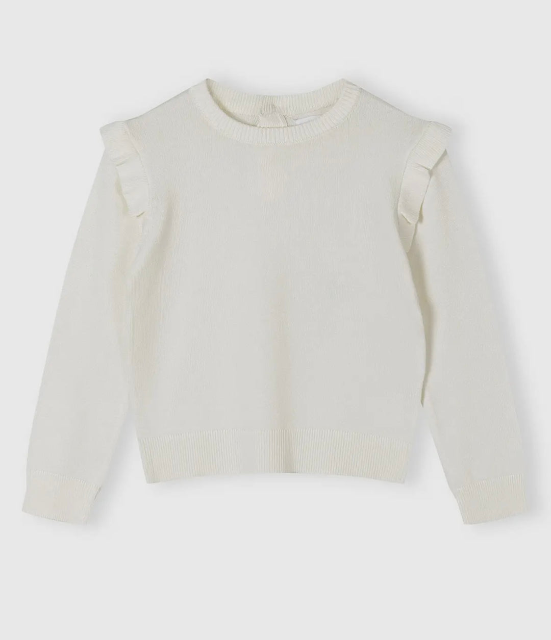White Frill Sleeve Jumper