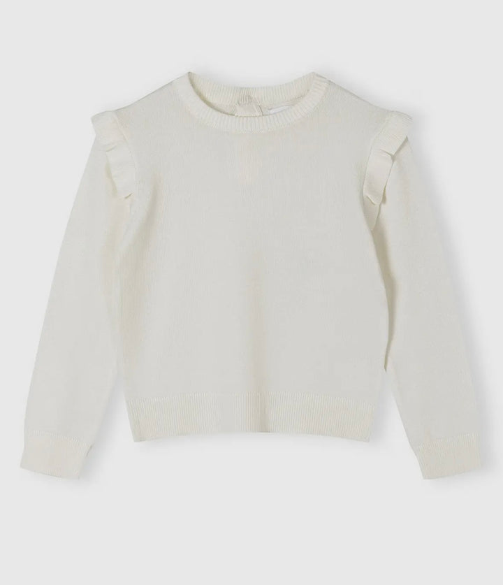White Frill Sleeve Jumper