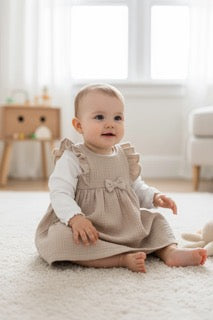 Beige Bow Dress