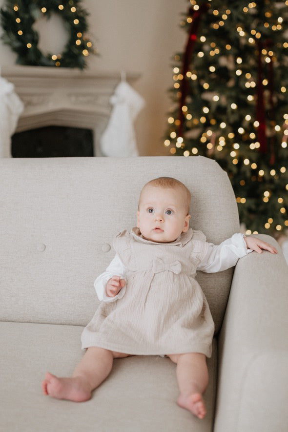 Beige Bow Dress