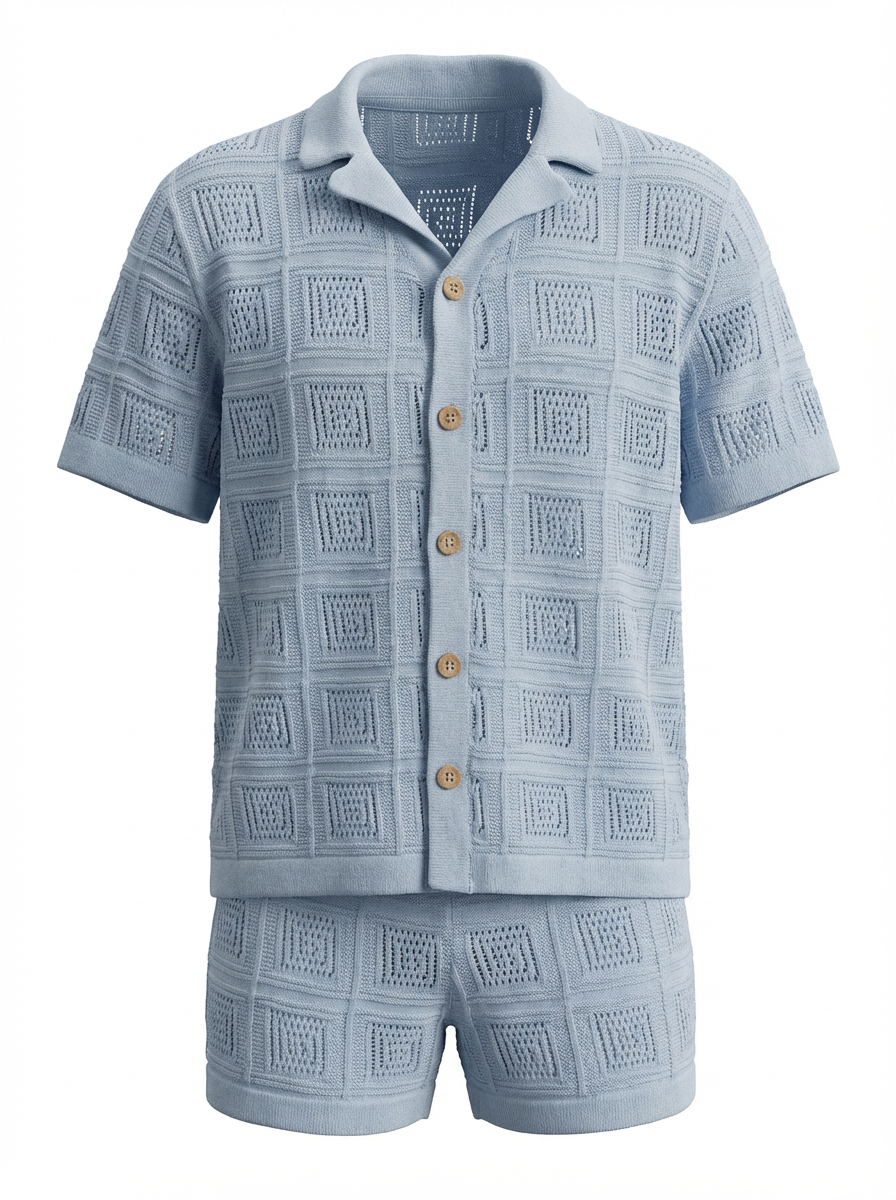 Blue Knit Summer Set