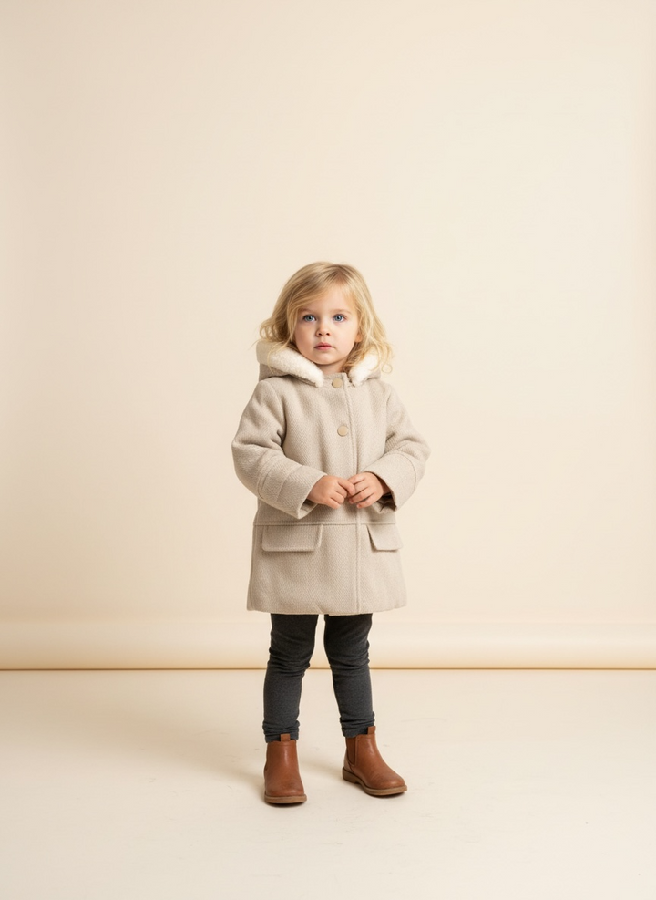 Beige Winter Wool Coat