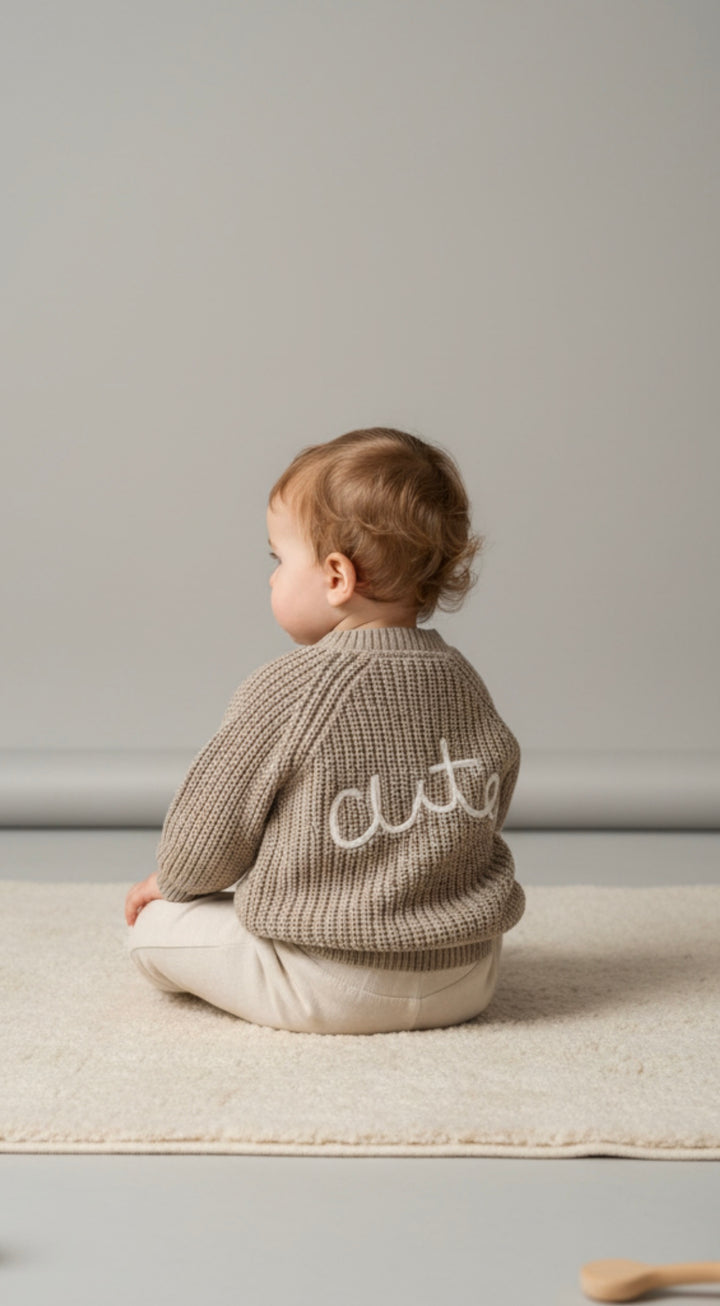 Beige 'Cute' Cardigan