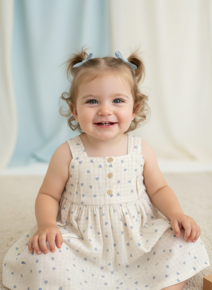 Beige Heart Summer Dress