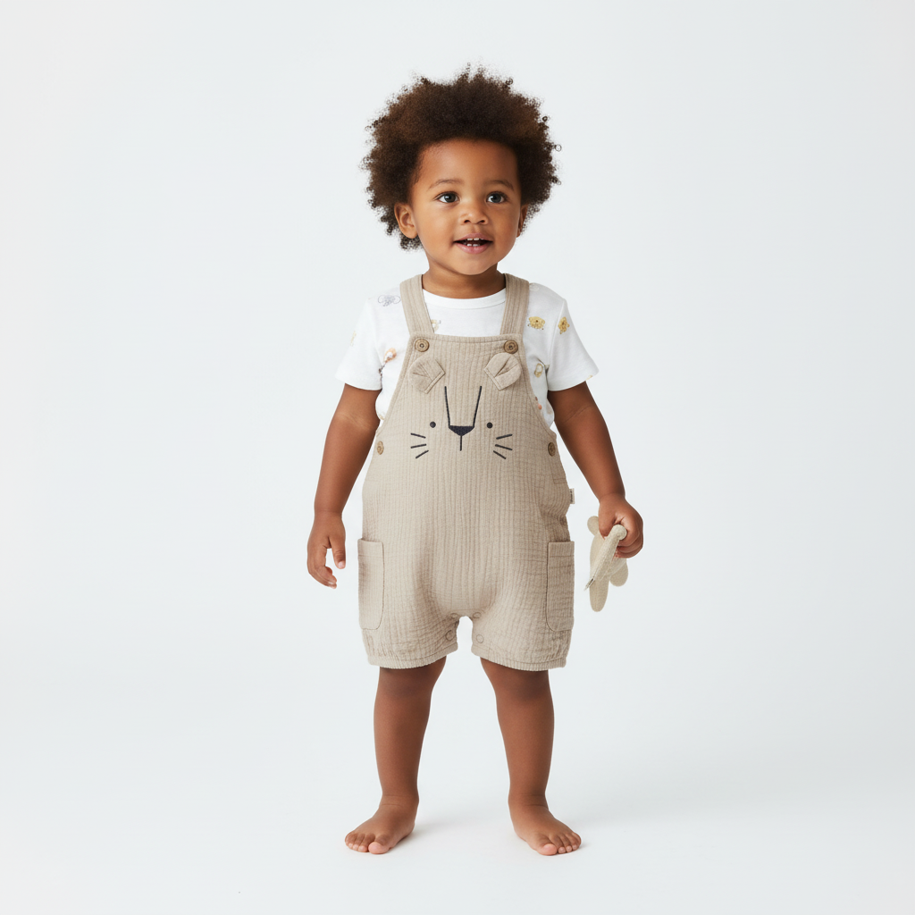 Lion Summer Dungaree Set