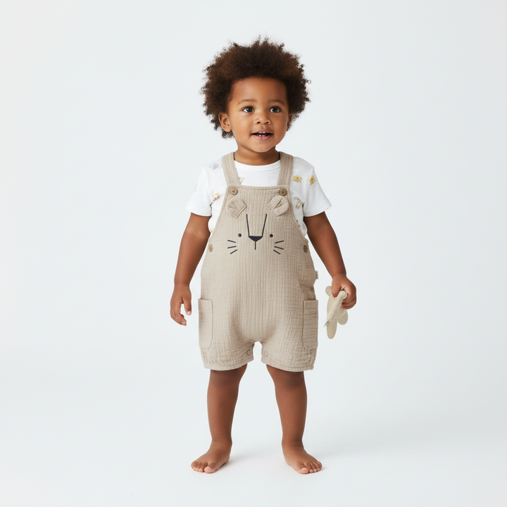 Lion Summer Dungaree Set