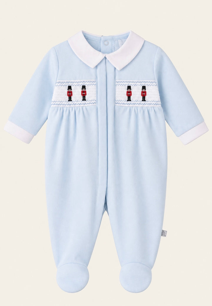 Little Soldiers Velour Baby grow