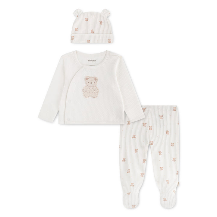Cream Teddy Set with Hat