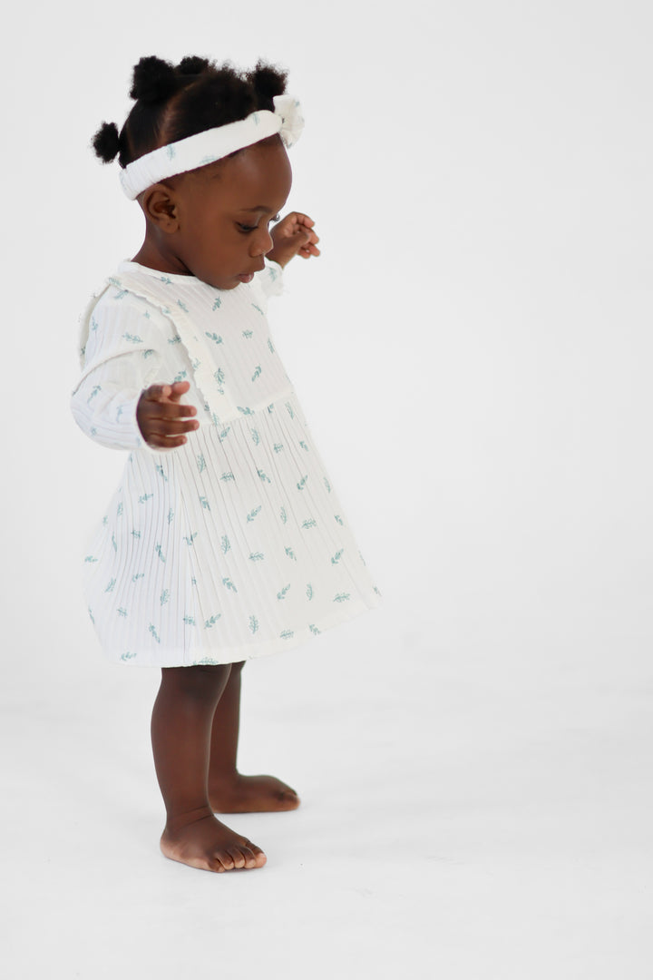 Leaf Detail Dress with Headband