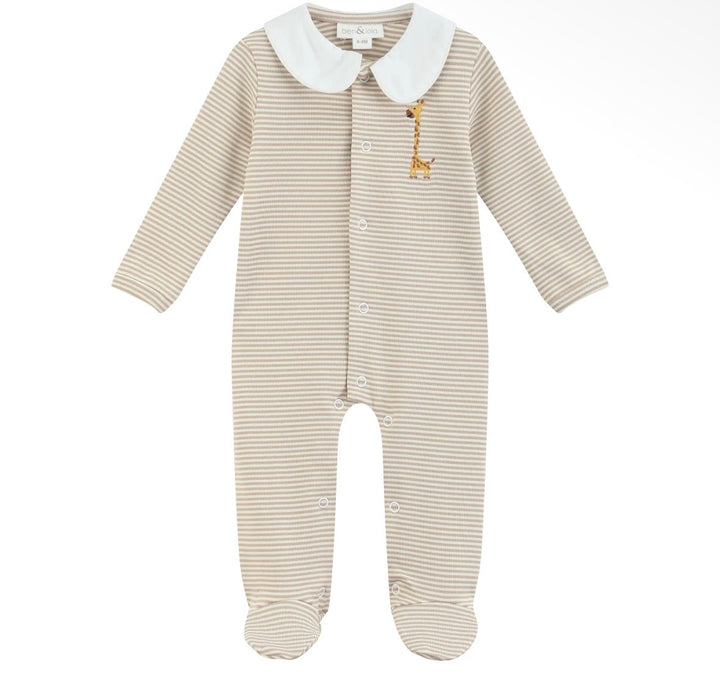 Giraffe Embroidered Baby Grow