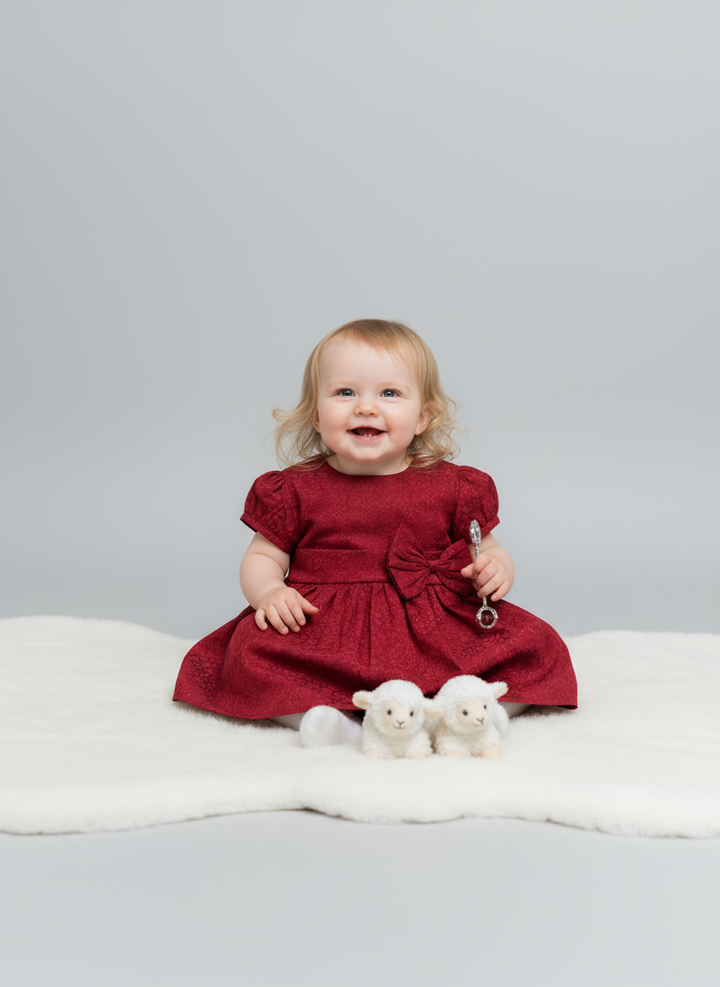 Baby Girls Red Lined Party Dress