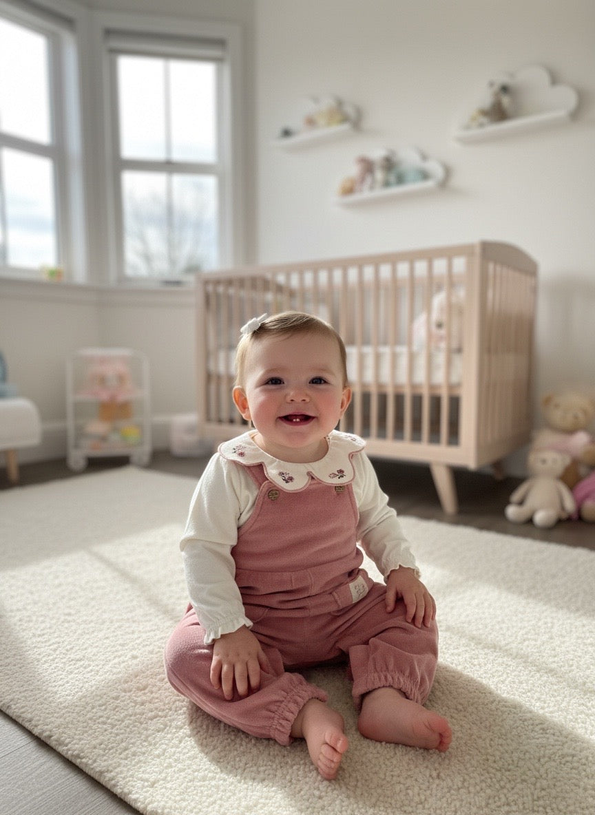 Velour Dungaree & Bodysuit