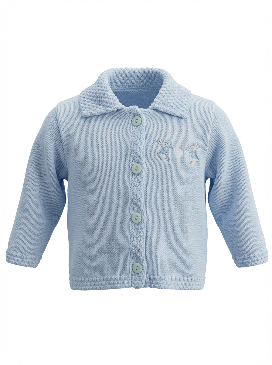 Blue embroidered bunny Cardigan