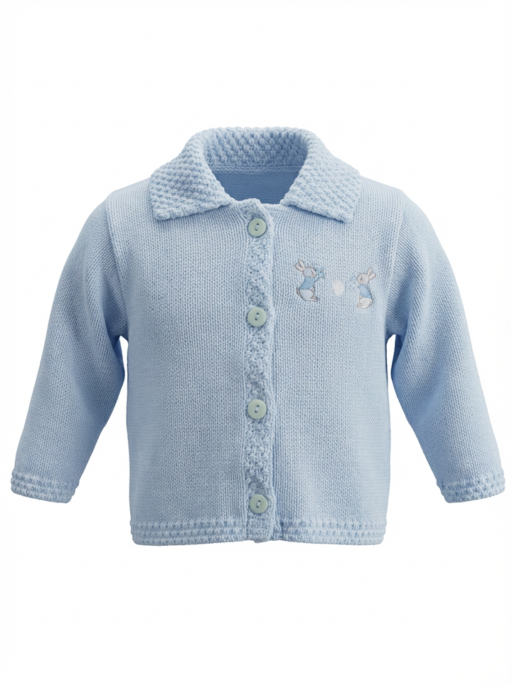 Blue embroidered bunny Cardigan