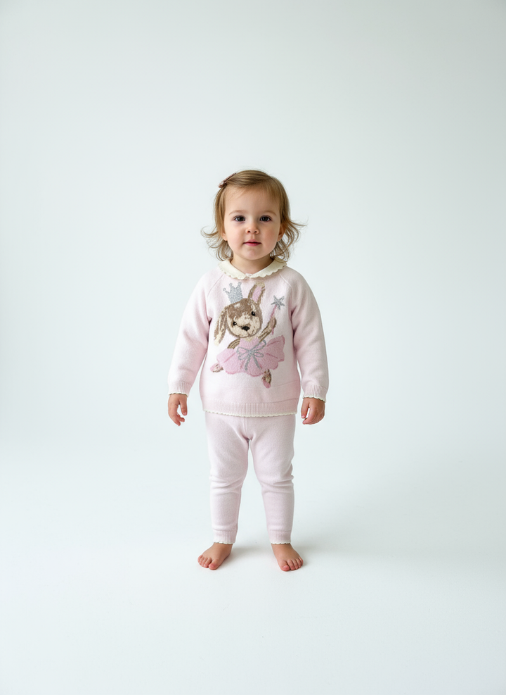 Pink Baby Girls Knitted 2 Pice