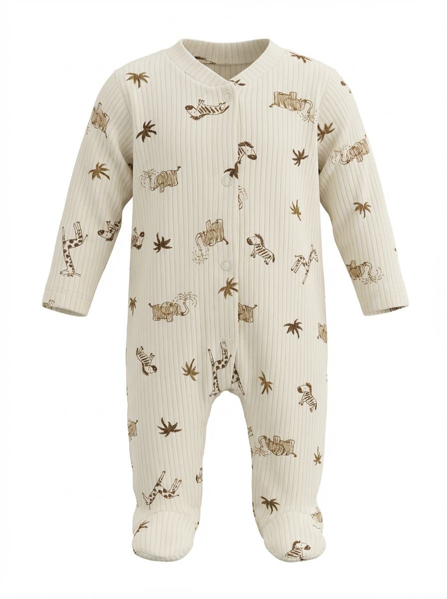 Safari Dreams Ribbed Sleepsuit