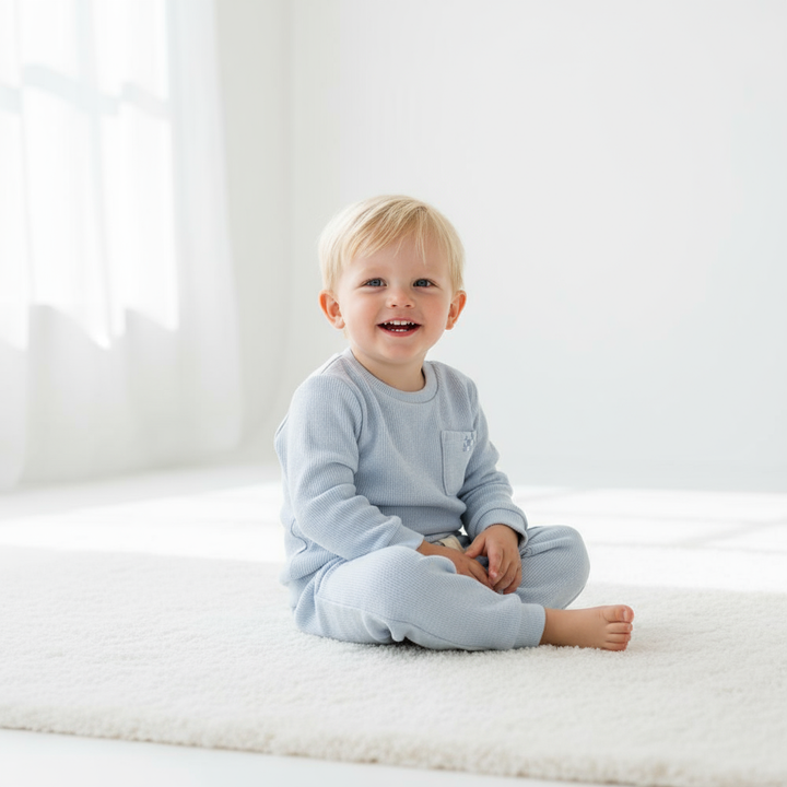 Ribbed Blue Two Piece