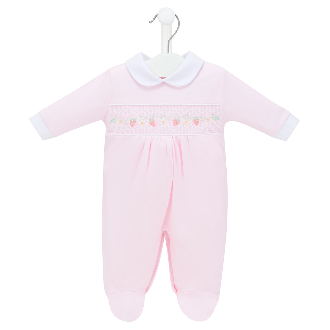 Strawberry Smocked Sleepsuit