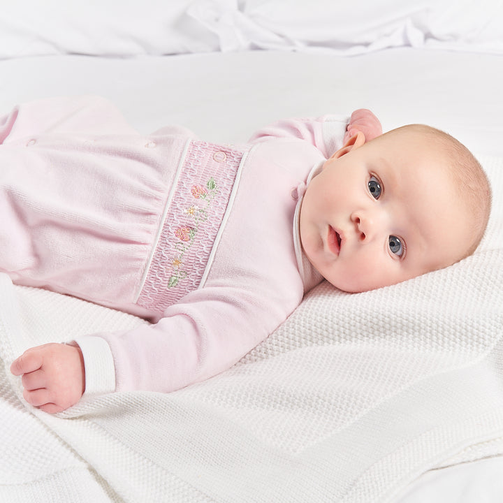 Strawberry Smocked Sleepsuit