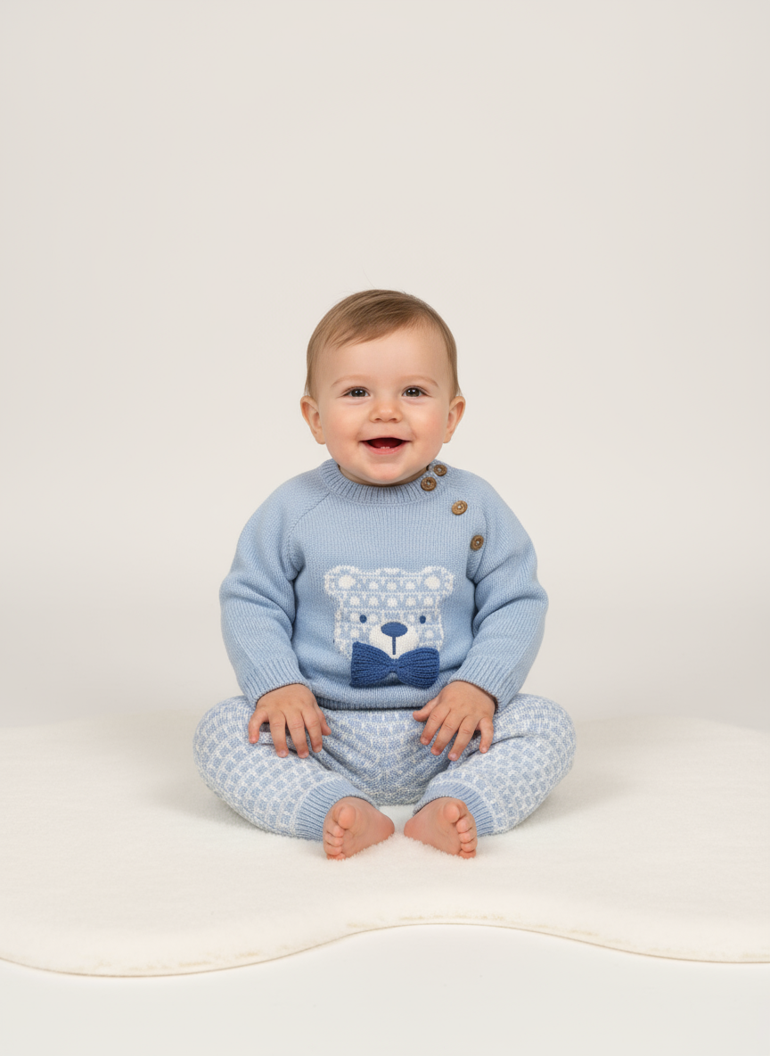 Blue Bear Knitted two piece set