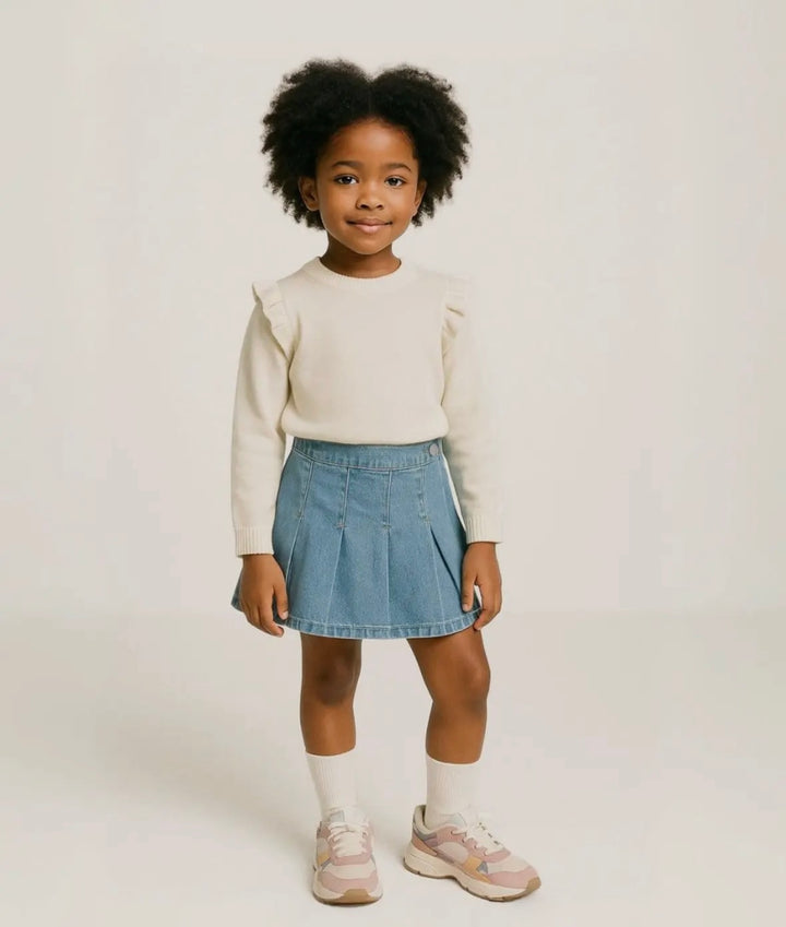 White Frill Sleeve Jumper