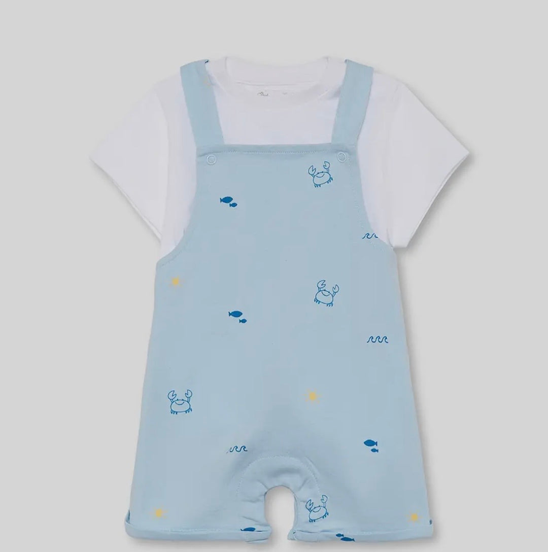 Boys Seaside Dungaree Set