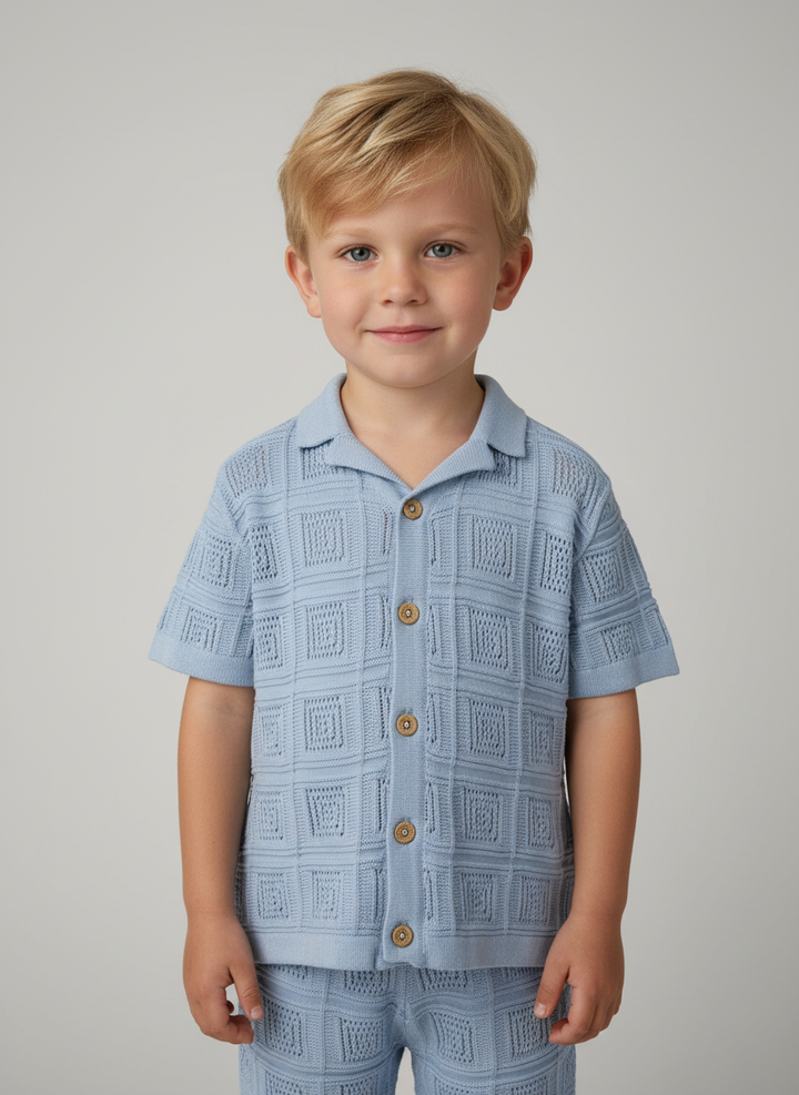 Blue Knit Summer Set