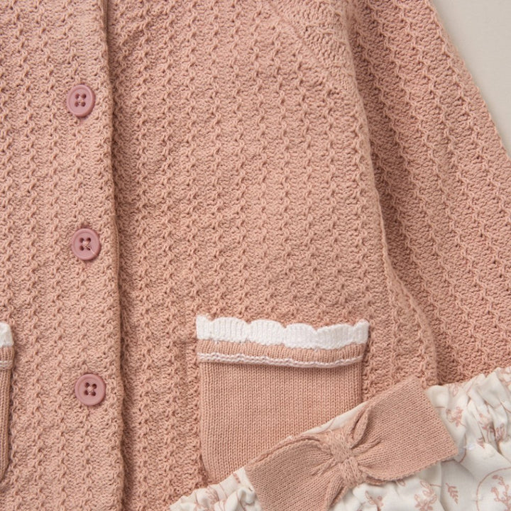 Pink Knitted Girls Set