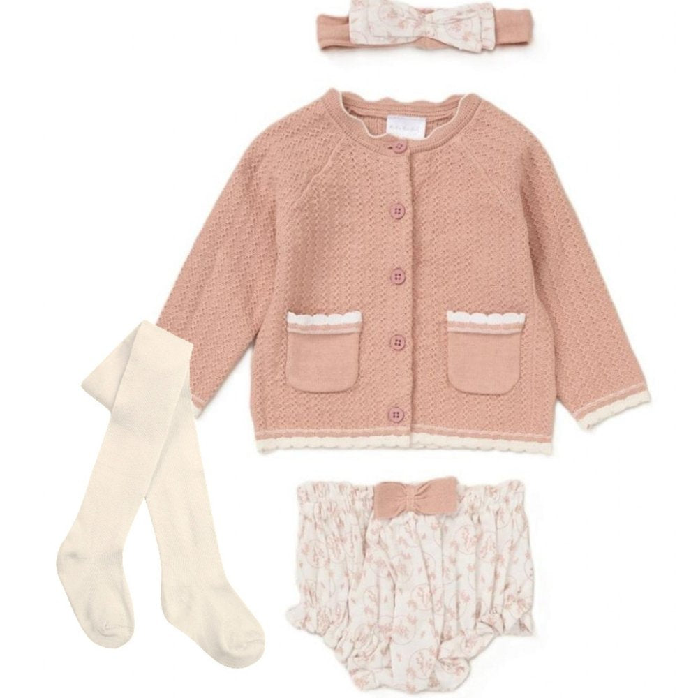 Pink Knitted Girls Set