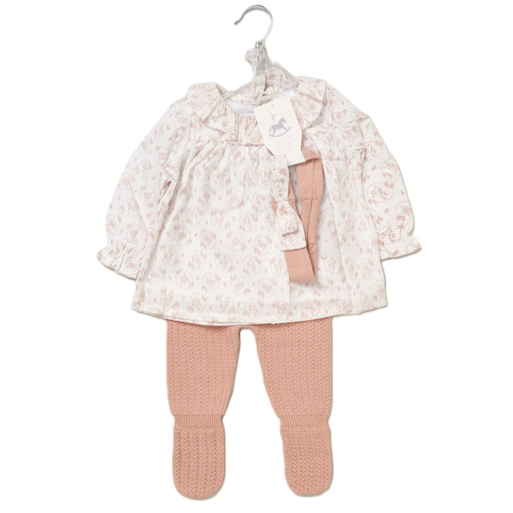 Girls Knitted Woven Blouse & Trousers