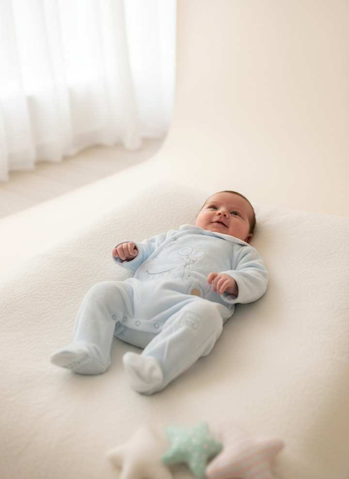 Velour Elephant Baby Grow