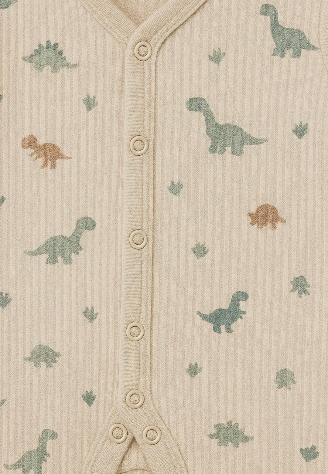 Neutral Dinosaur Ribbed Baby grow