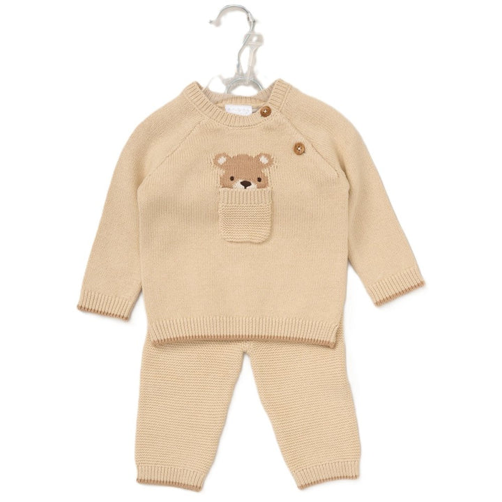 Beige Knitted 2 Piece Set