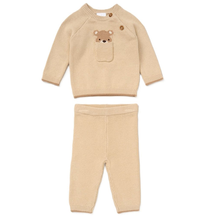 Beige Knitted 2 Piece Set
