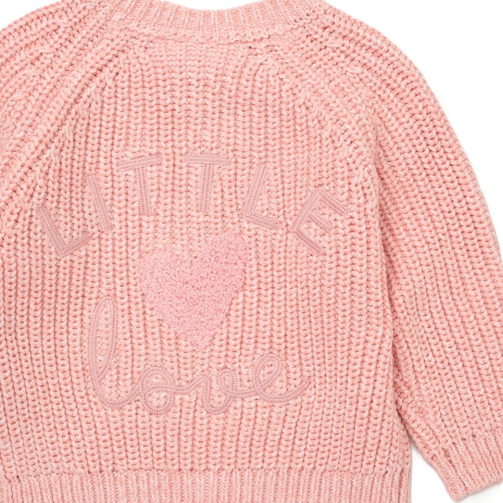 Baby pink embroidered cardigan