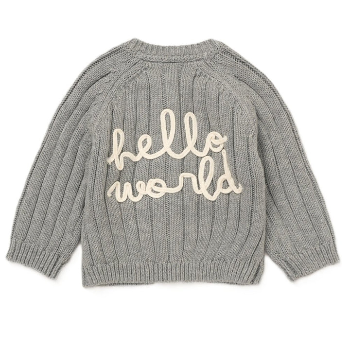Grey embroidery cardigan