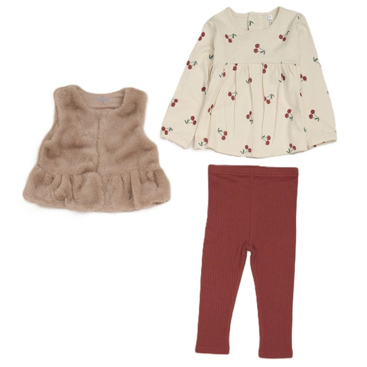 Girls Faux Fur Gilet set