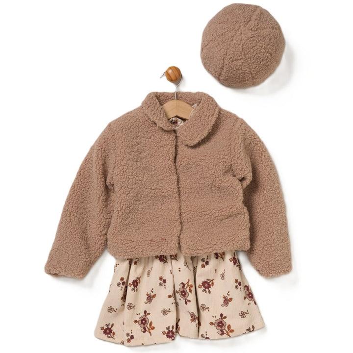 Baby Girls Fur Jacket Dress Set