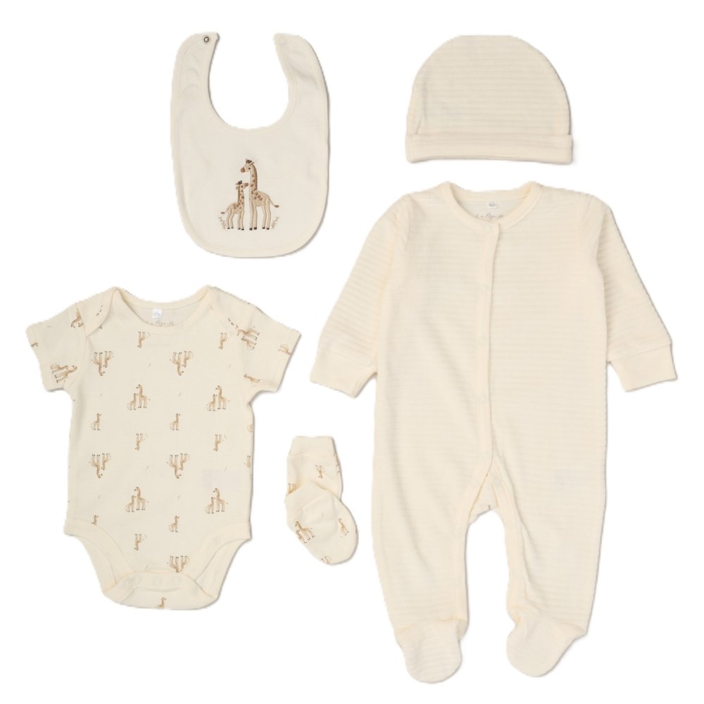 Giraffe Ribbed Velour gift set