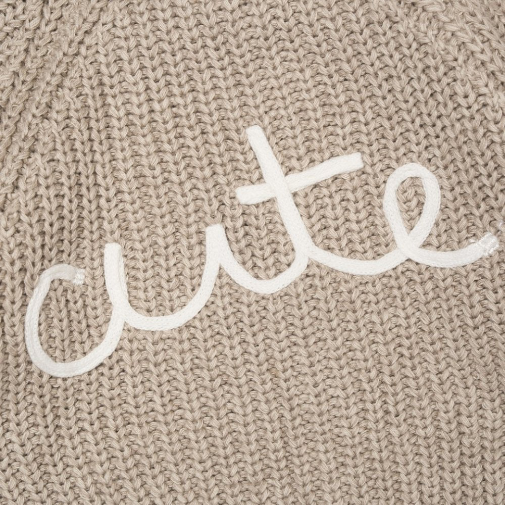 Beige 'Cute' Cardigan