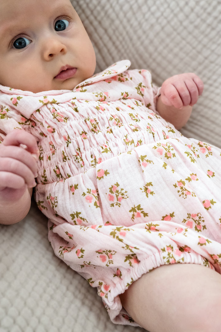 Pink Floral Romper