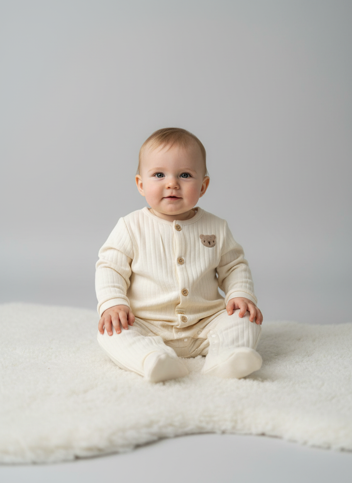 Footless Teddy Romper with hat
