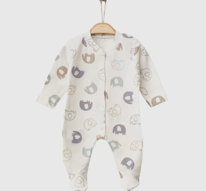 Neutral Elephant Baby Grow