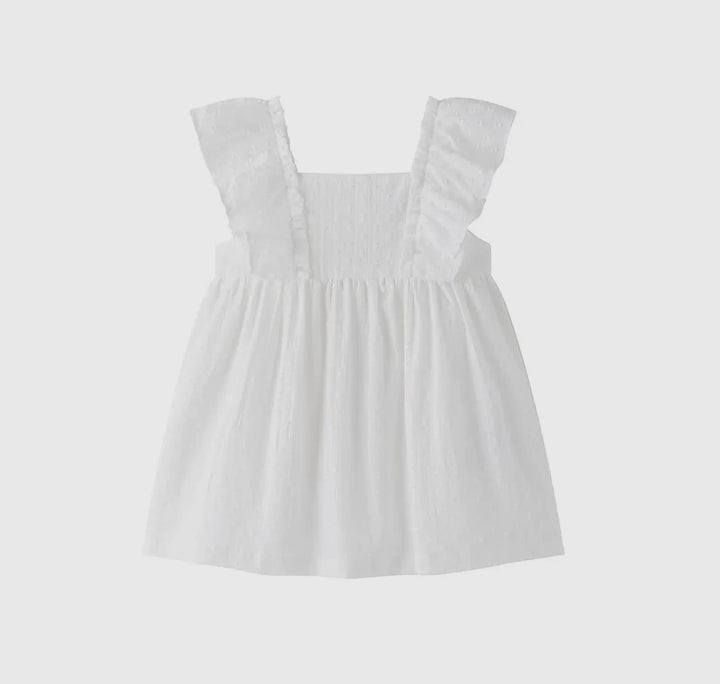 White Cotton Girls Dress