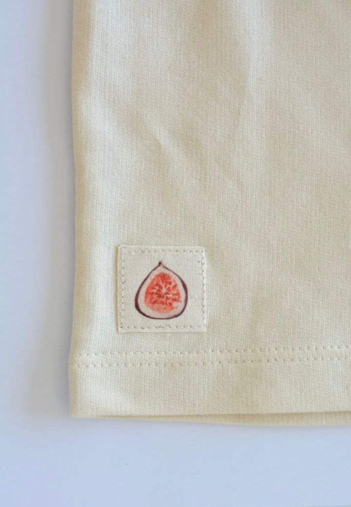 Cream Fig Detail Jersey Shorts